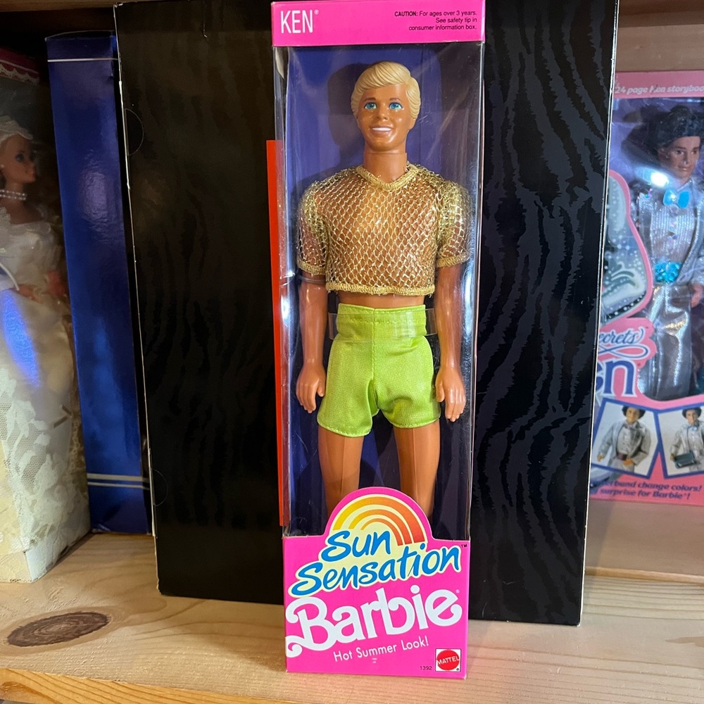 Sun Sensation Ken Doll in Gold and Lime Green outfit 1991 NRFB